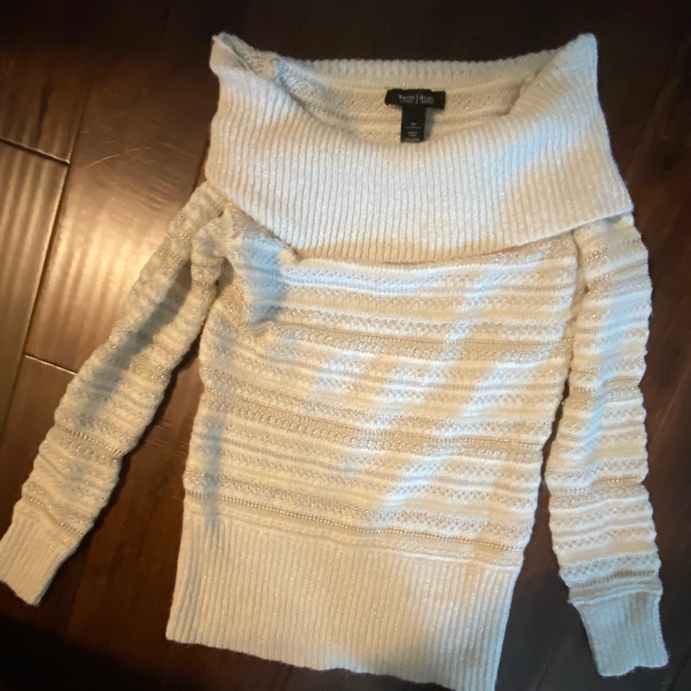 White House black market shimmer sweater